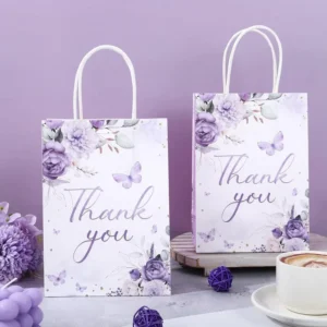 Biodegradable Kraft Paper Bags with Handles and Lamination for Shopping, Flowers, Gifts, Weddings, and Holidays