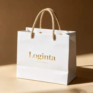 Black Paper Bags with Handles for Perfume and Lipstick, Custom Logo, Boutique Gift Bag