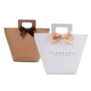 Brown Kraft Paper Gift Bag with Custom Logo, 100% Recycled and Recyclable, for Shopping, Candles, and Photo Frames