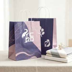 Brown Kraft Paper Shopping Bags with Custom Logo for Boutique Packaging