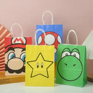 Cartoon Kraft Paper Printed Gift Bags, Birthday Candy Bags and Party Favor Bags with Custom Logo