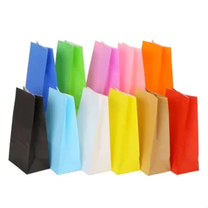 Colorful Kraft Paper Party Favor Gift Bags for Kids’ Birthday Parties