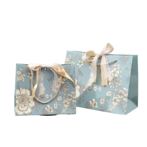 Custom Black Beauty Gift Paper Bags with Printed Thank You Logo