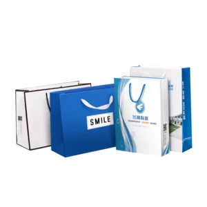 Custom Clothing Retail Gift and Shopping Paper Bags with Handles, White