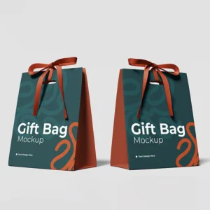 Custom Color Kraft Paper Bag with Ribbon for Wedding, Jewellery, and Retail Gift Packaging