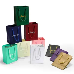 Custom Color and Size Wedding Jewelry Shopping Gift Tote Cardboard Bags
