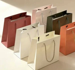 Custom Colorful Paper Gift Bags with Handles and Personalized Logo Printing