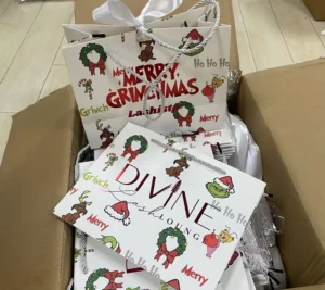 Custom Dark White Paper Gift Bag for Shopping