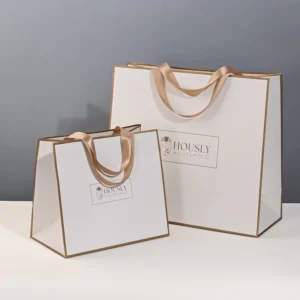 Custom Design Gift Bags for Boutique Perfume, Wedding, and Small Jewelry Packaging, Black Paper Bags with Handles