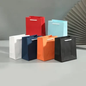 Custom Durable Embossed Paper Takeaway Gift Bag with Handheld Handles