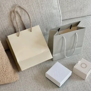 Custom Eco-Friendly Paperboard Gift Bag with Rope Handle and Matte Lamination for Candle Retail Packaging
