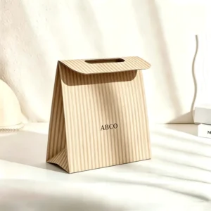 Custom Embossed Recyclable Paper Shopping Bag for Clothing Retail and Candle Packaging