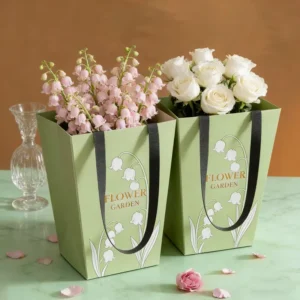 Custom Floral Gift Bags with Ribbon Handles for Florists and Gift Shops