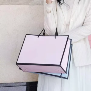 Custom Ivory Board Shopping Bags with Handles for Clothing, Shoes, Wedding, Jewelry, and Cosmetics