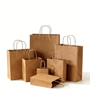 Custom Kraft Paper Food Packaging Bags with Custom Size, Color, and Logo Printing, Durable and Recyclable