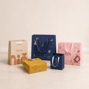Custom Kraft Paper Handbag Gift Bag with Printed Logo, Large Capacity