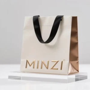 Custom Kraft Paper Shopping Bags Full Print Food Packaging Tote Gift Bags with Ribbon Handle