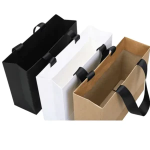 Custom Logo Brown Kraft Paper Bags with Drawstring and Offset Printing for Shopping, Takeaway, Candle Packaging, Supermarket, and Gifts