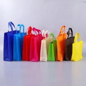 Custom Logo Eco Friendly Durable Heavy Duty AZO Free Reusable Die Cut Grocery Shopping T shirt Handled Non Woven Bag
