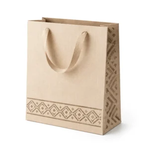Custom Logo Embossed Paper Shopping Bag With Rope Handles, For Dresses And Gift Packaging