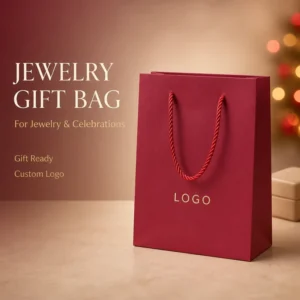 Custom Logo Jewelry Paper Gift Bags with Rope Handles for Boutique Retail Packaging
