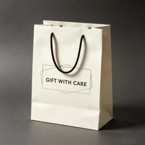 Custom Logo Kraft Paper Gift Bag with Cotton Rope Handle, Recyclable Waterproof