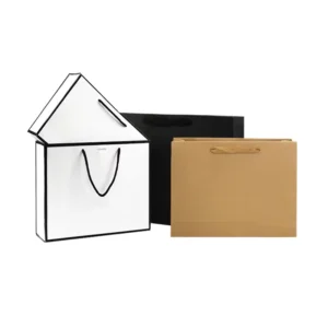 Custom Logo Kraft Paper Gift Bags with Handles for Clothing Packaging