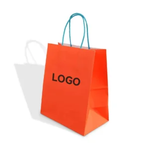 Custom Logo Kraft Paper Gift and Shopping Bags with Handles