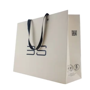 Custom Logo Matte Recyclable Paperboard Bags for Supermarket, Retail, Jewelry, and Boutique Packaging