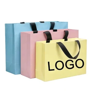 Custom Logo Pink Paper Shopping Bag for Shoes, Clothing, and Handbags
