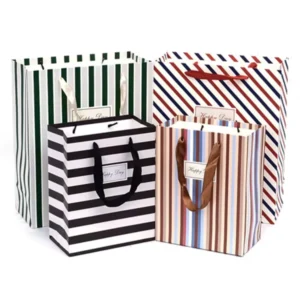 Custom Logo-Printed Brown Kraft Paper Shopping Bags with Digital Printing, Embossing, and Handmade Handles