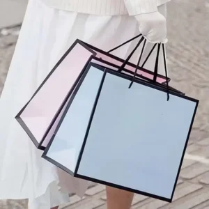 Custom Logo Printed Eco-Friendly Paper Shopping Gift Bags with Handles for Clothing