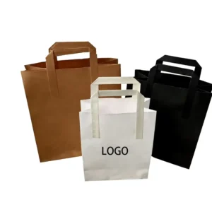 Custom Logo Self-Adhesive Recyclable Paper Takeout and Grocery Bag with Seal