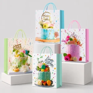 Custom Logo Thick Birthday Gift Bags with Handles for Celebrations, Events, and Parties