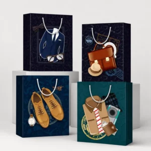 Custom Logo Thick White Card Paper Bags with Handles for Clothing, Shoes, Gifts, Events, and Parties
