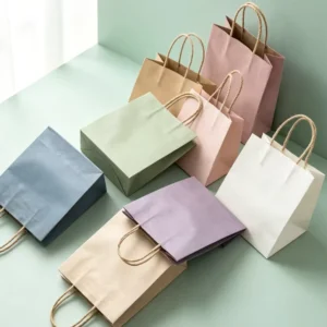 Custom Morandi Series Kraft Paper Gift Bag for Business Gifts