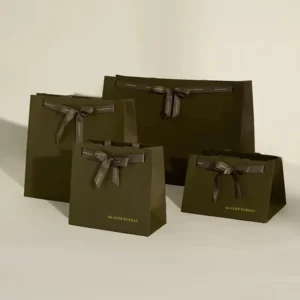 Custom Paper Gift Bags with Handles, Embossed Logo Printing