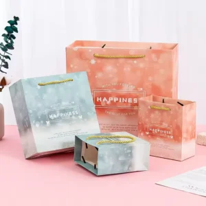 Custom Paper Gift Bags with Handles for Jewelry Packaging, Wedding, Birthday and Party Shopping