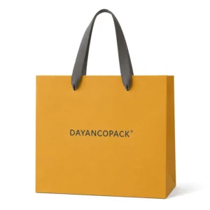 Custom Paper Shopping Bag with Gold Foil Logo for Gift Packaging, OEM Manufacturer