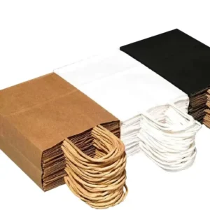 Custom Pattern Kraft Paper Shopping Gift Bag with Twisted Paper Handle, Multicolor, for Wedding Party Giveaways
