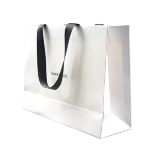 Custom Printed Black Luxury Shopping Gift Paper Bag with Handle and Bow Underwear Luxury Paper Bags with Your Own logo