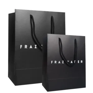 Custom Printed Black Paper Shopping Gift Bag for Clothes