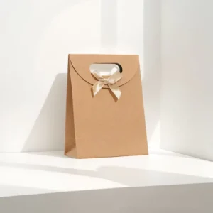 Custom Printed Bowknot Paper Gift Bag for Wedding Favor Packaging, Thick Cardboard Shopping Bag