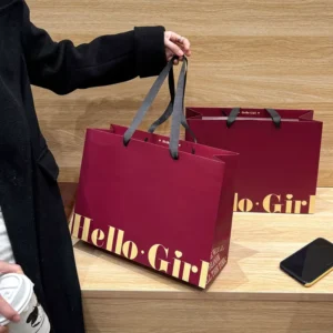 Custom Printed Clothing and Jewellery Retail Paper Gift Bag with Handle
