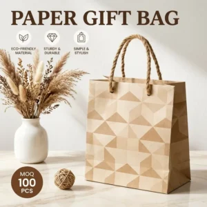 Custom Printed Kraft Paper Clothing Shopping Gift Bags