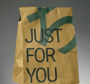 Custom Printed Kraft Paper Gift Bag with Typography Design