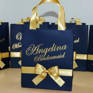 Custom Printed Kraft Paper Gift Bags with Logo, Jewelry Packaging, Ribbon Handles