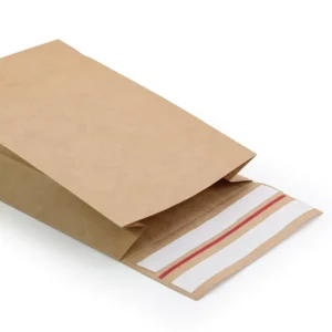 Custom Printed Kraft Paper Mailing Bag with Side Gusset, Square Bottom, and Dual Sealing Strip for Retail Packaging