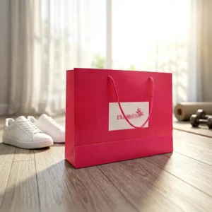 Custom Printed Laminated Paper Gift Bag with Rope Handle Solid Color for Beauty and Clothing Packaging