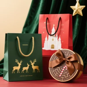 Custom Printed Large Recyclable Craft Paper Gift Bags for Supermarket Wedding Birthday Parties Luxury Return Gift Bags